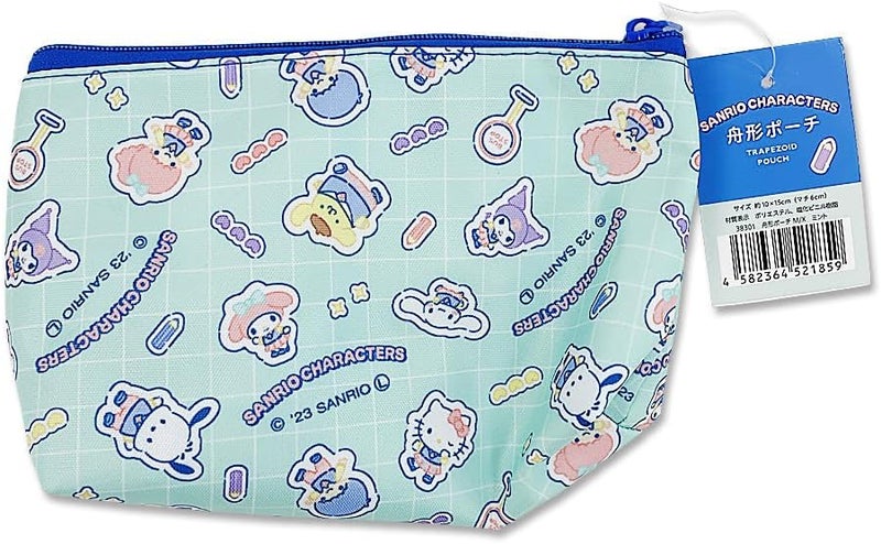 Daiso Trapezoid Pouch Sanrio Character Mix - Mint Cosmetic & Accessory Pouch - Image 1